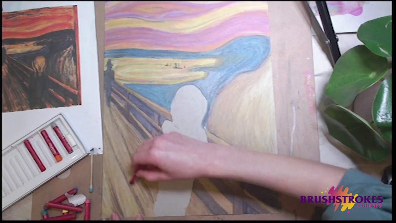 Edvard Munch's 'The Scream' inspired Oil Pastel Time Lapse. How colour effects emotion.