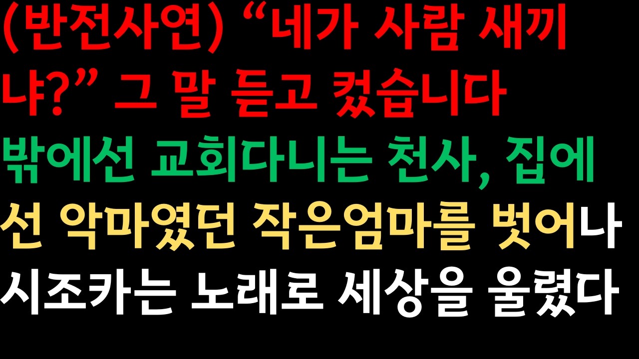 (반전사연) “네가 사람 새끼냐?” 그 말 듣고 컸습니다. 밖에선 교회다니는 천사, 집에선 악마였던 작은엄마를 벗어나 시조카는 세상을 울렸다