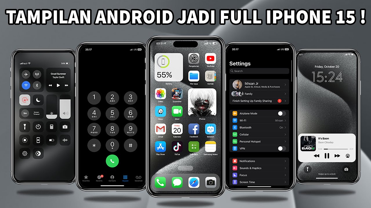 Cara Merubah Tampilan Android Menjadi Tampilan iPhone 15 Pro - Tema iOS 17 untuk Android