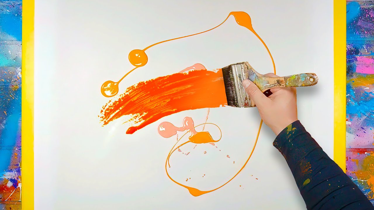 ABSTRACT ART PAINTING Demo With Acrylic Paint and Masking tape | Terra