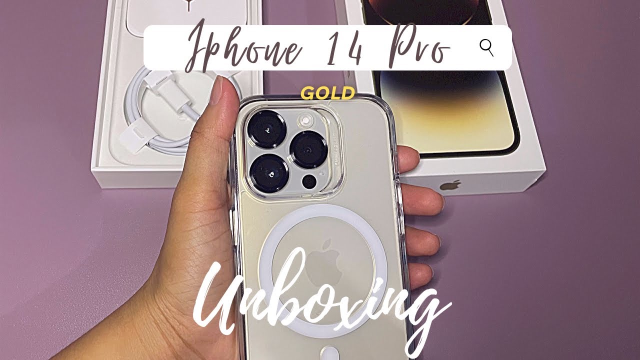 UNBOXING // iPhone 14 pro GOLD aesthetic ✨ + set up 2023  #iphone14pro #asmr
