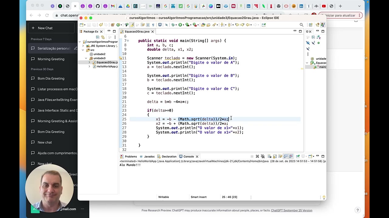 Curso 01: Algoritmos & Programação em JAVA 21 - Unidade 3 - Seleção Simples - Parte 2 (vídeo 32)