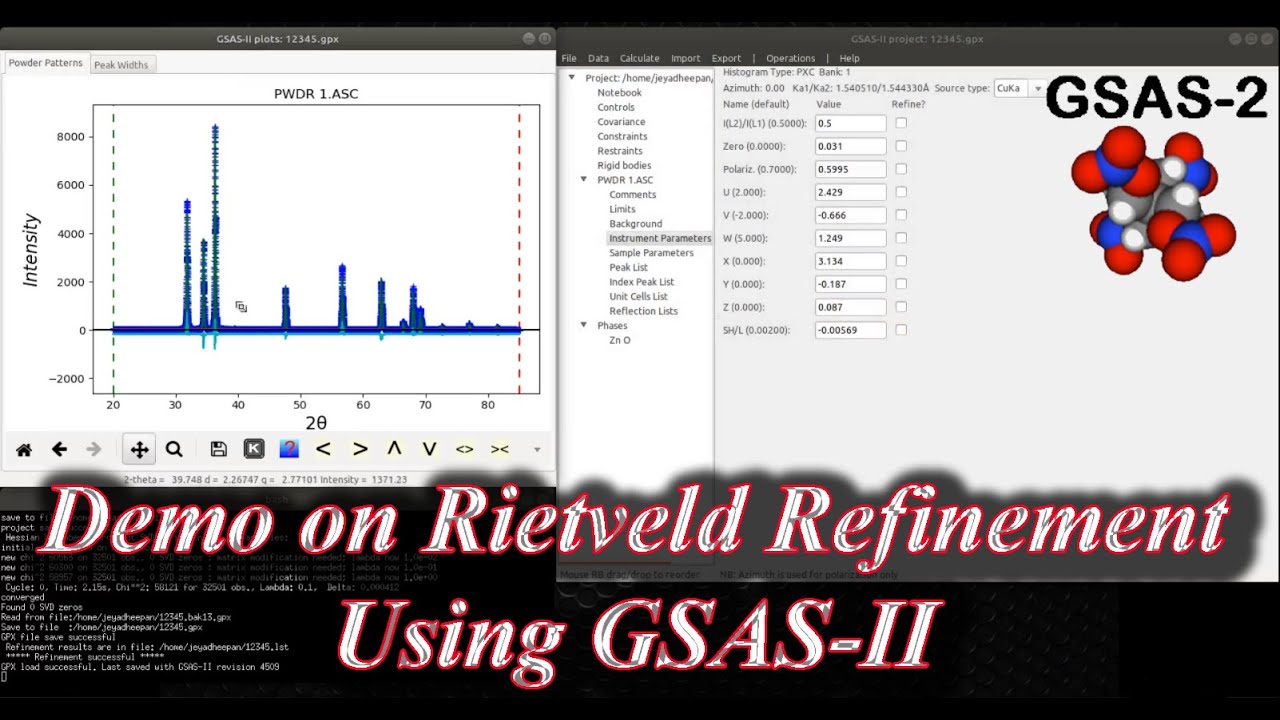GSAS II - Rietveld Refinement Quick Demo