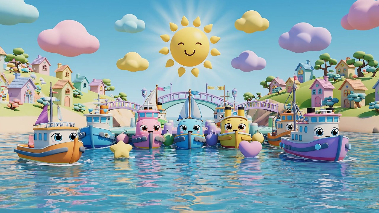 Six Little Toy Boats Float Float Float | Water Play Song & Nursery Rhymes