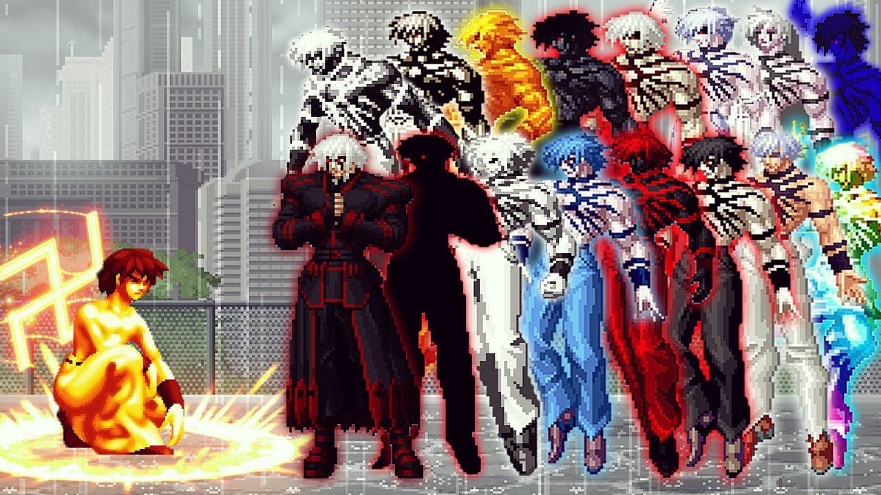 [KOF Mugen] Phoenix Orochi Vs 16 Ultimate Bosses Orochi Team | 1 Vs 16