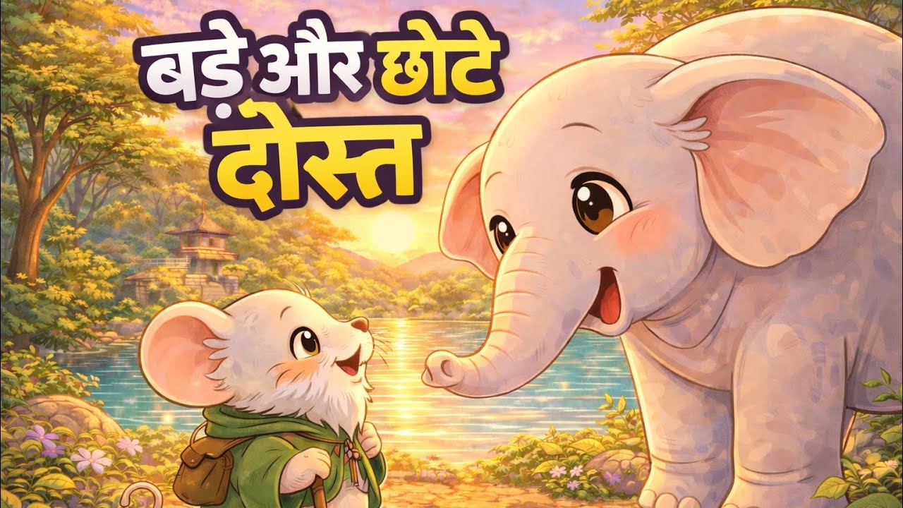 🐁🐘 बड़े और छोटे दोस्त | पंचतंत्र की कहानी | Panchtantra Story | Bedtime Stories for Kids | Moral Lok