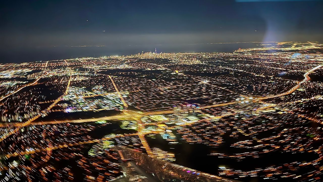 Stunning Night Landing at Toronto Pearson ✨ YYZ From the Air