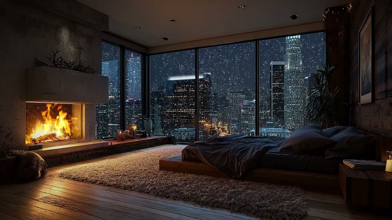 Piano Music and Rain on Window 🎹🌧️ Calm Night Ambience