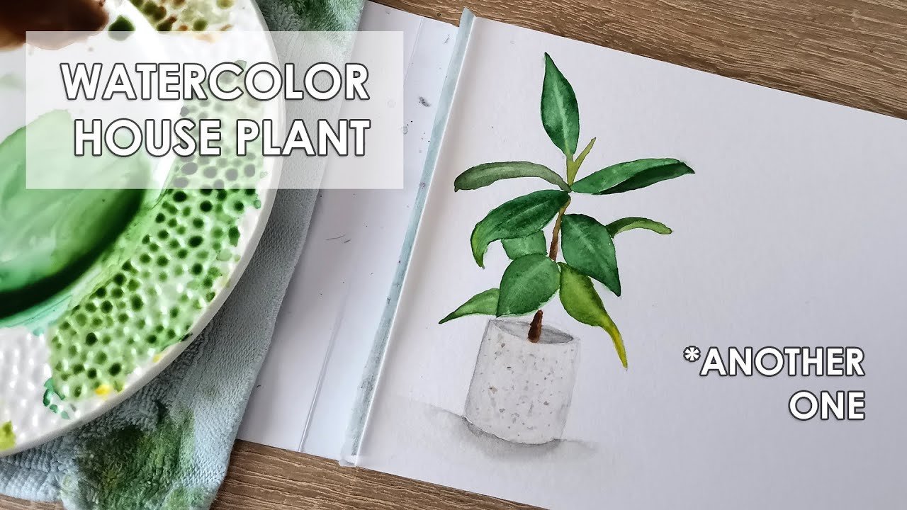 Another Quick & Easy Watercolor Plant - Time Lapse [Vodene Boje - Biljka]