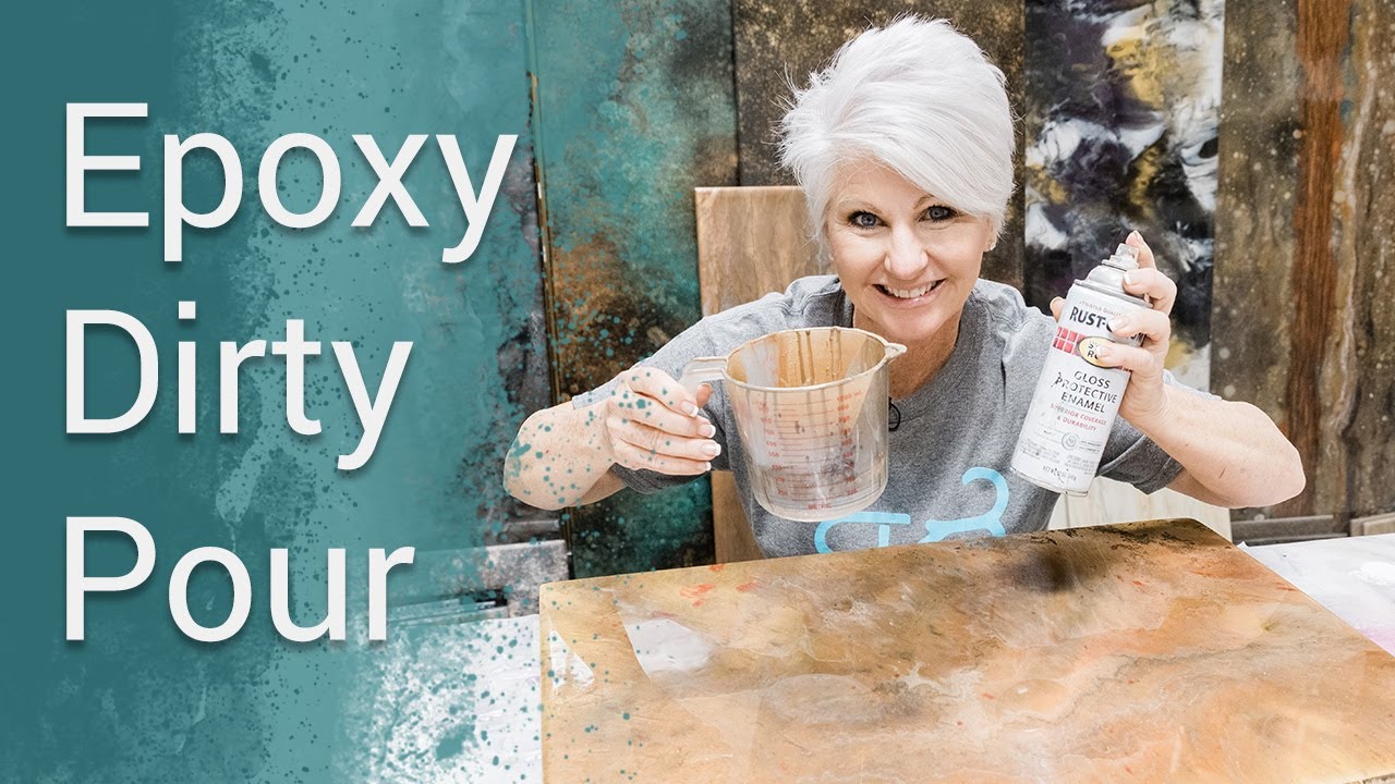 Create stunning Epoxy Countertops, using this easy Dirty Pour method!