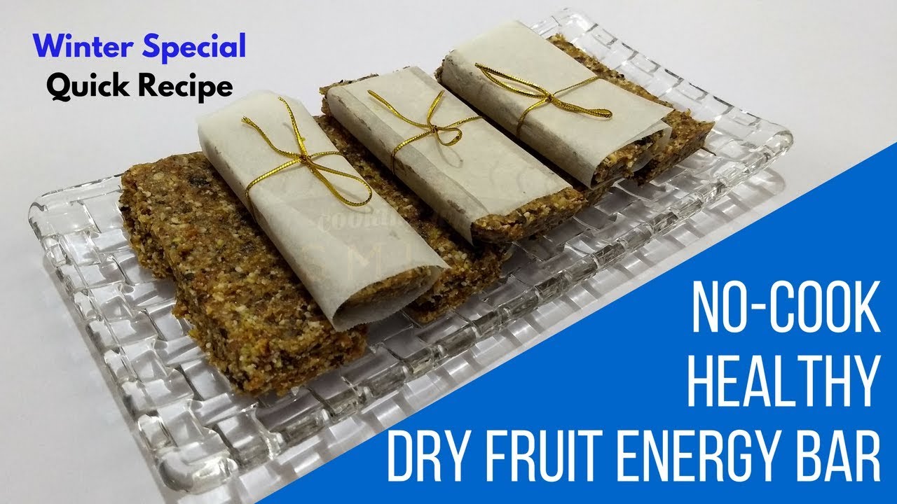 No-Cook Healthy Dry Fruit Energy Bar Recipe by Cooking with Smita | Winter Special | Sugar Free
