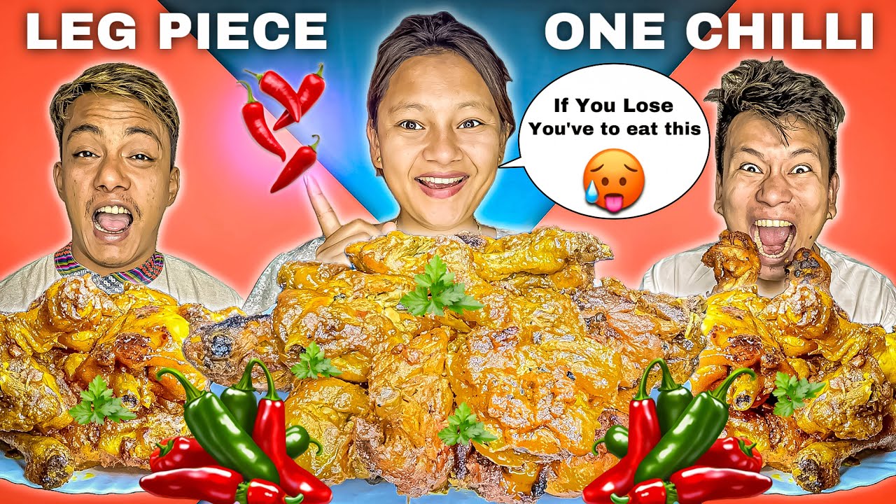 EATING SPICY 🥵 CHICKEN LEG PIECE CHALLENGE || One Leg Piece On Chilli 🌶️ Punishment || TIKA SUMAN