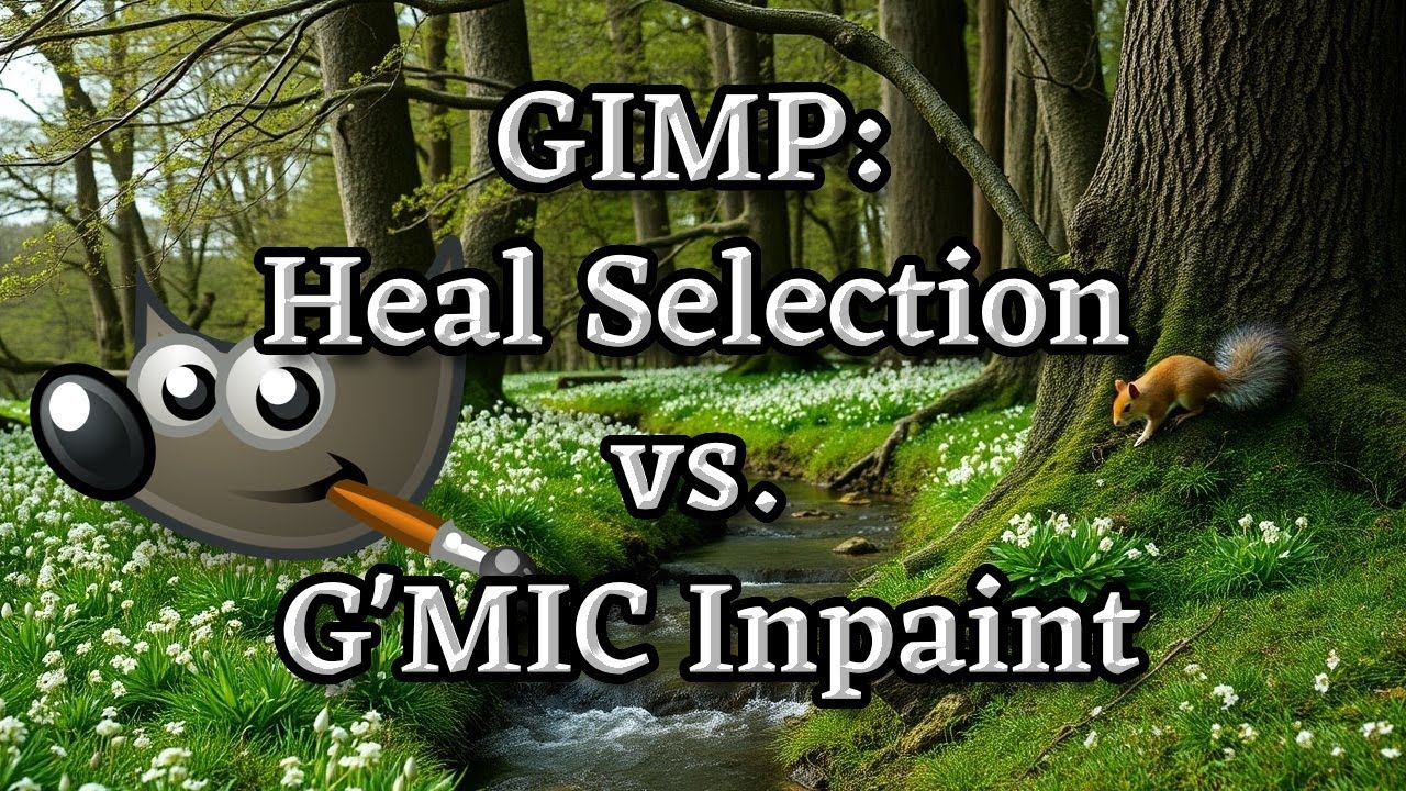 GIMP: Heal Selection vs. G'MIC Inpaint