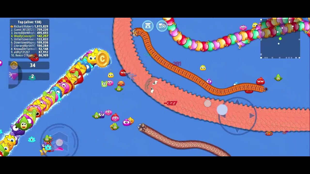 Worms Zone oi music gameplay Rad snake gaming video 😎😎 #wormszone #youtube #new #shorts #viral #gam