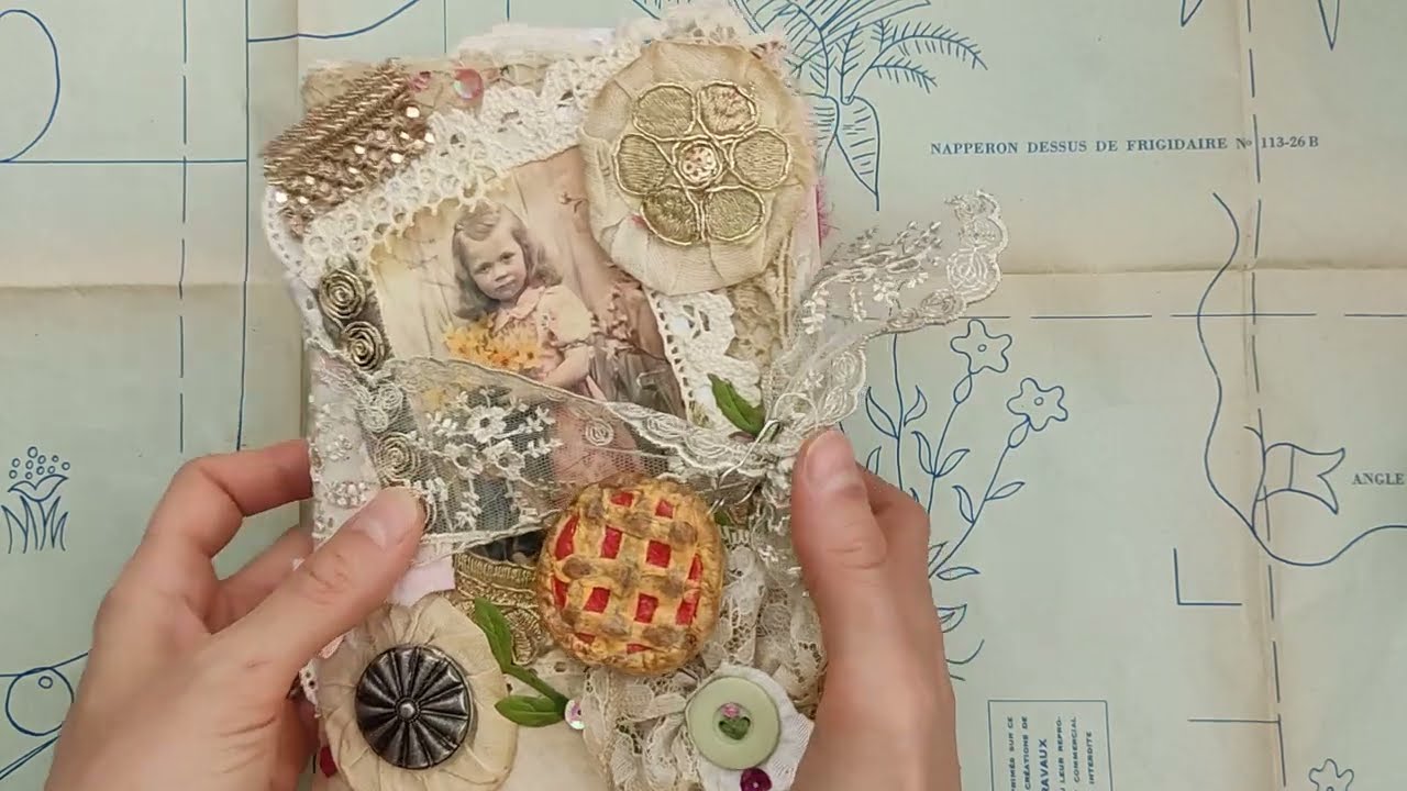 Inside my handmade junk journal swap