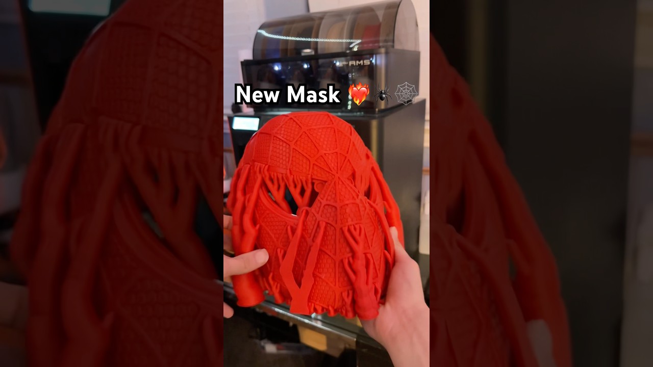 3D printed my own Spider-Man mask! 🕷️🔥 What do you think? #3DPrinting #SpiderMan #Maker