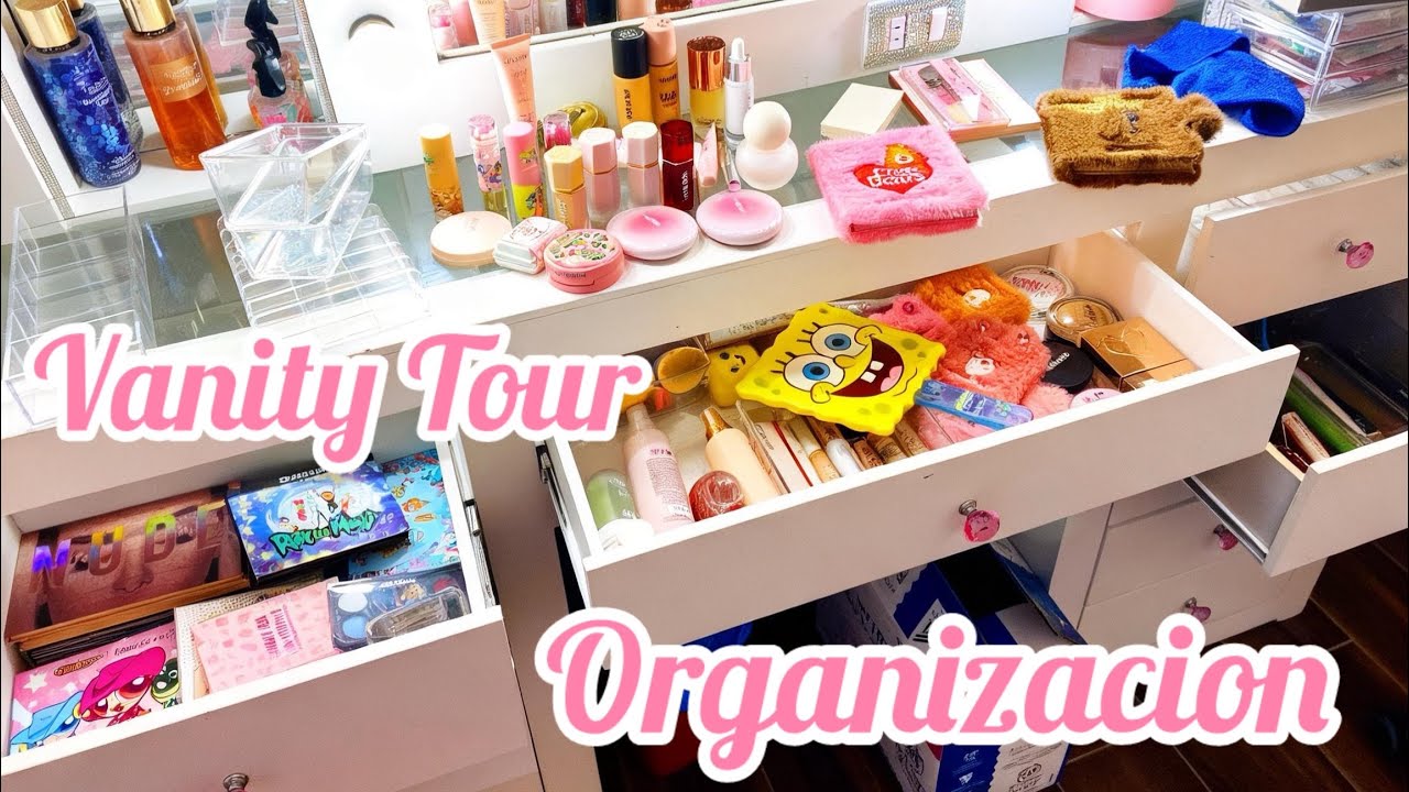 🎀Hice limpieza d todo mi Vanity🤯 Organize todo mi Maquillaje y d paso les muestro un Vanity Tour✨🎀