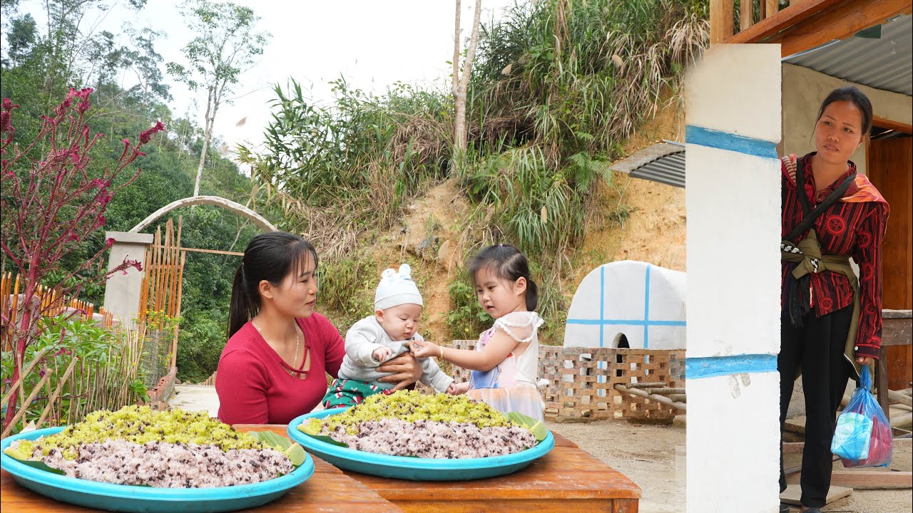 How to cook delicious and sought-after black bean sticky rice at the market - Lý Thị Nhim