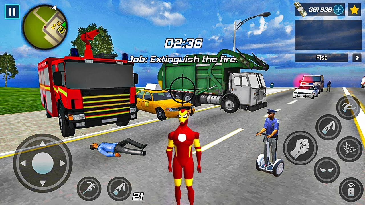 Iron Rope Hero Gangster Crime - Car and Bike Driving in Open World Game - Android Gameplay #2