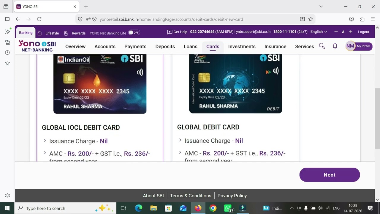 How to apply for new Debit card Visa online using SBI YONO netbanking | SBI ATM card apply online