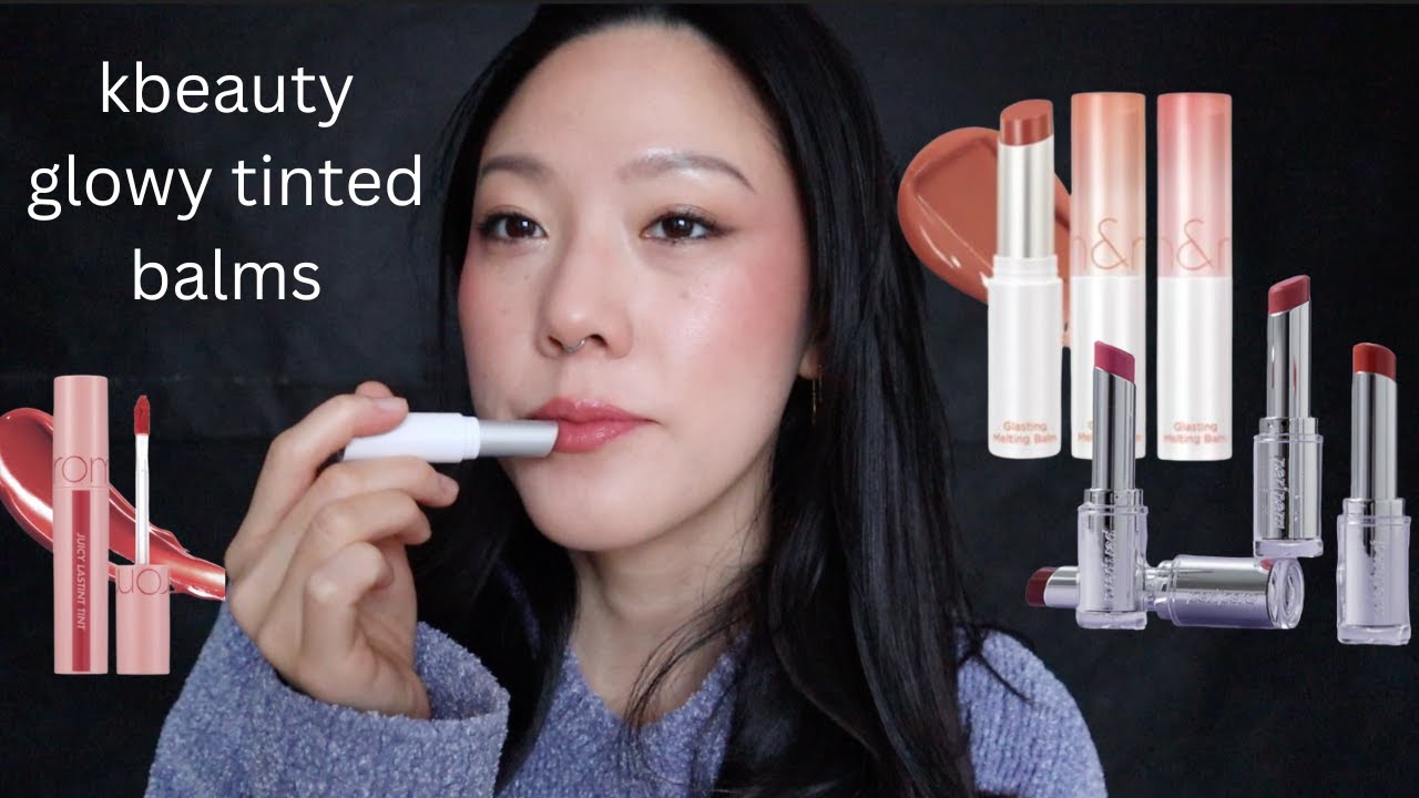 Trying Rom&nd Glasting Melting Balm with similar products | Juicy lasting tints, Ink Mood Glowy Balm
