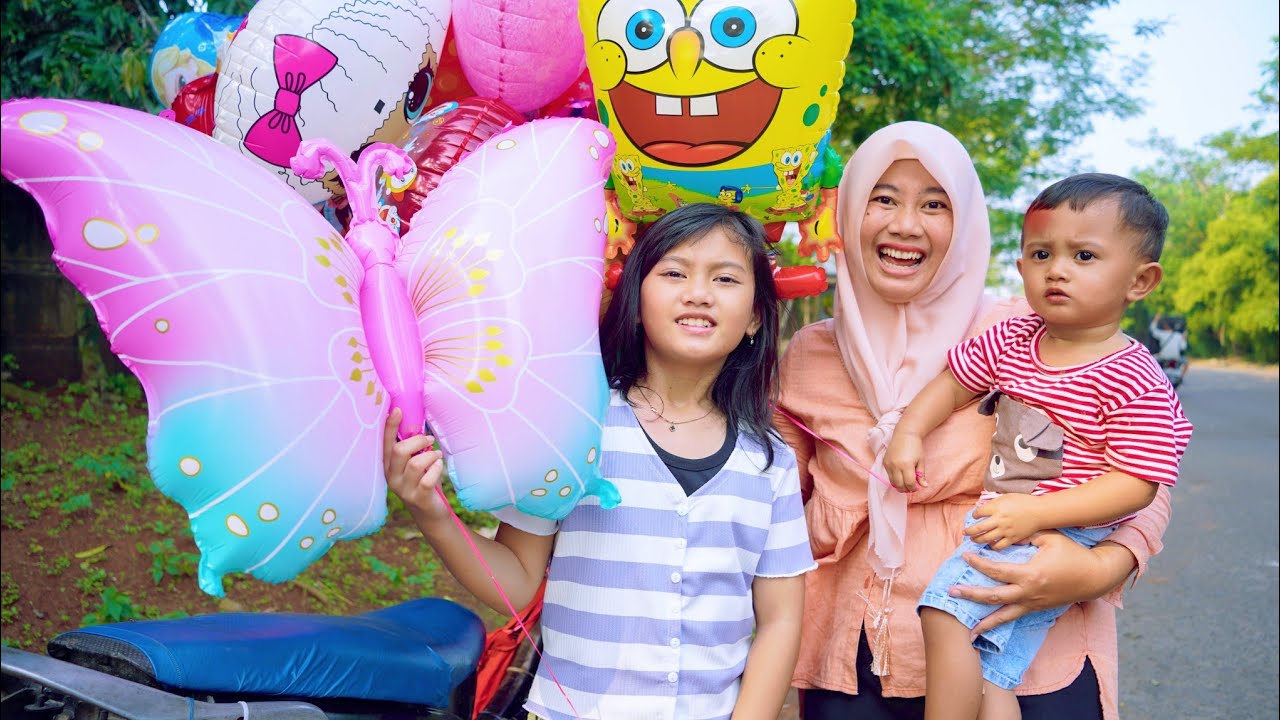 NANGIS KEJER PALA BENJOL 😭 MINTA BALON SPONGEBOB