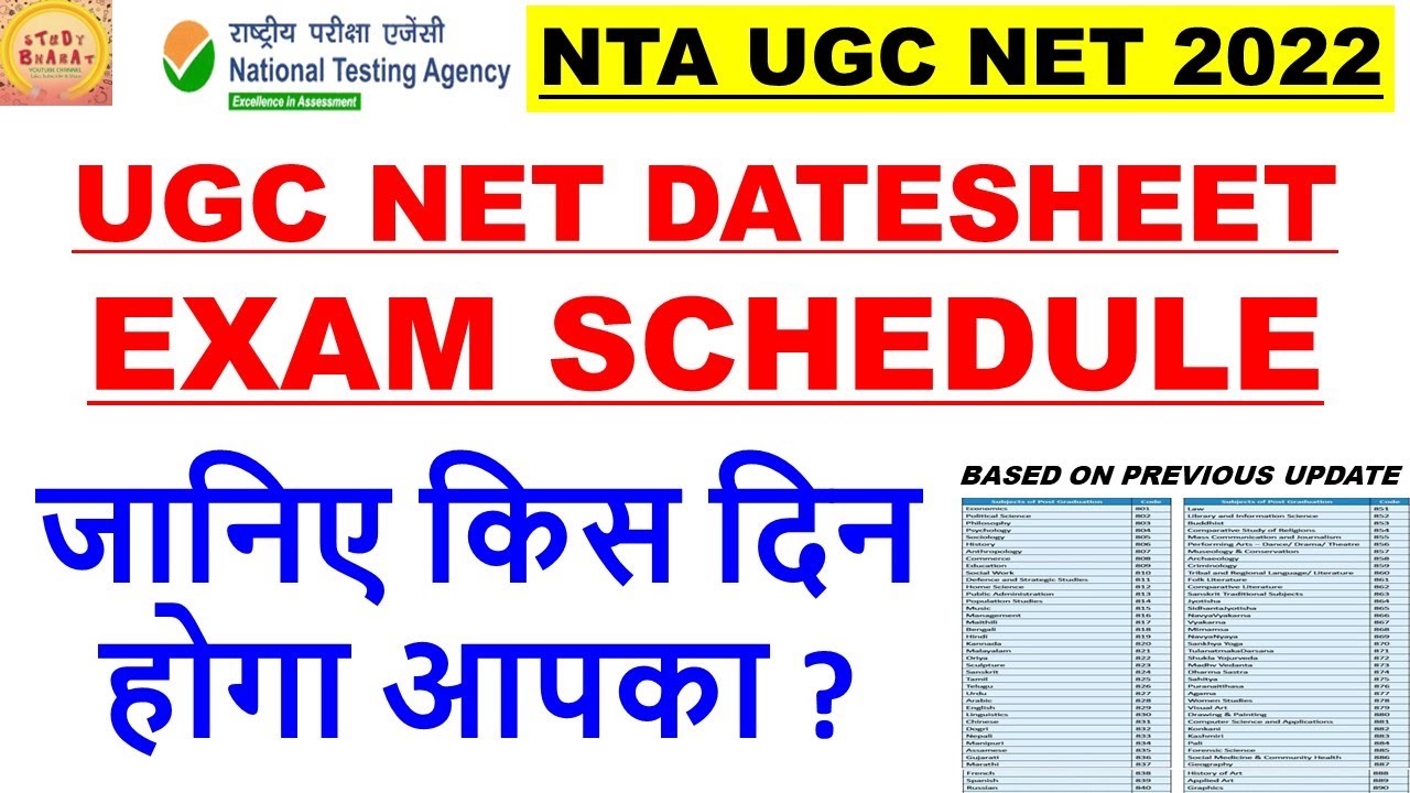 Ugc net Exam schedule know your Exam dates ugc net 2022