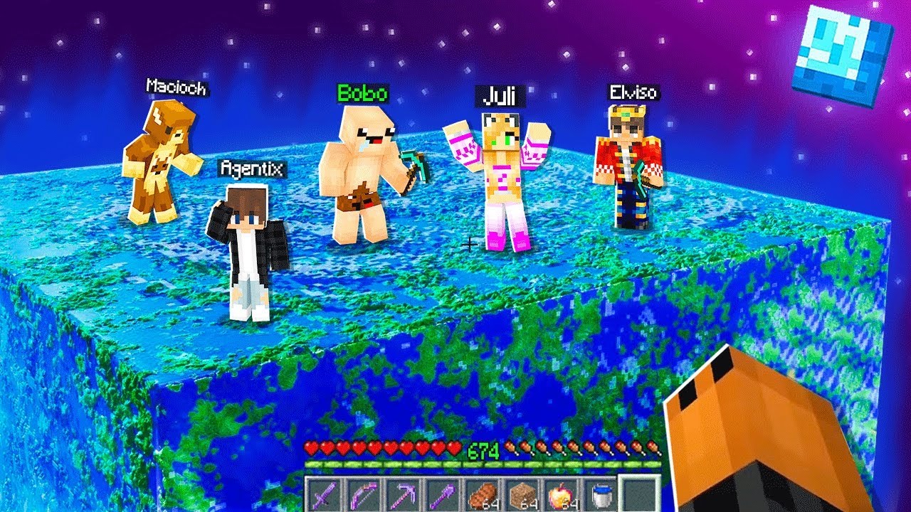 BOBO WSZEDŁ o 3 w NOCY na SERWER z *JEDEN BLOK* i ZROBIŁ TO… w Minecraft! 😳