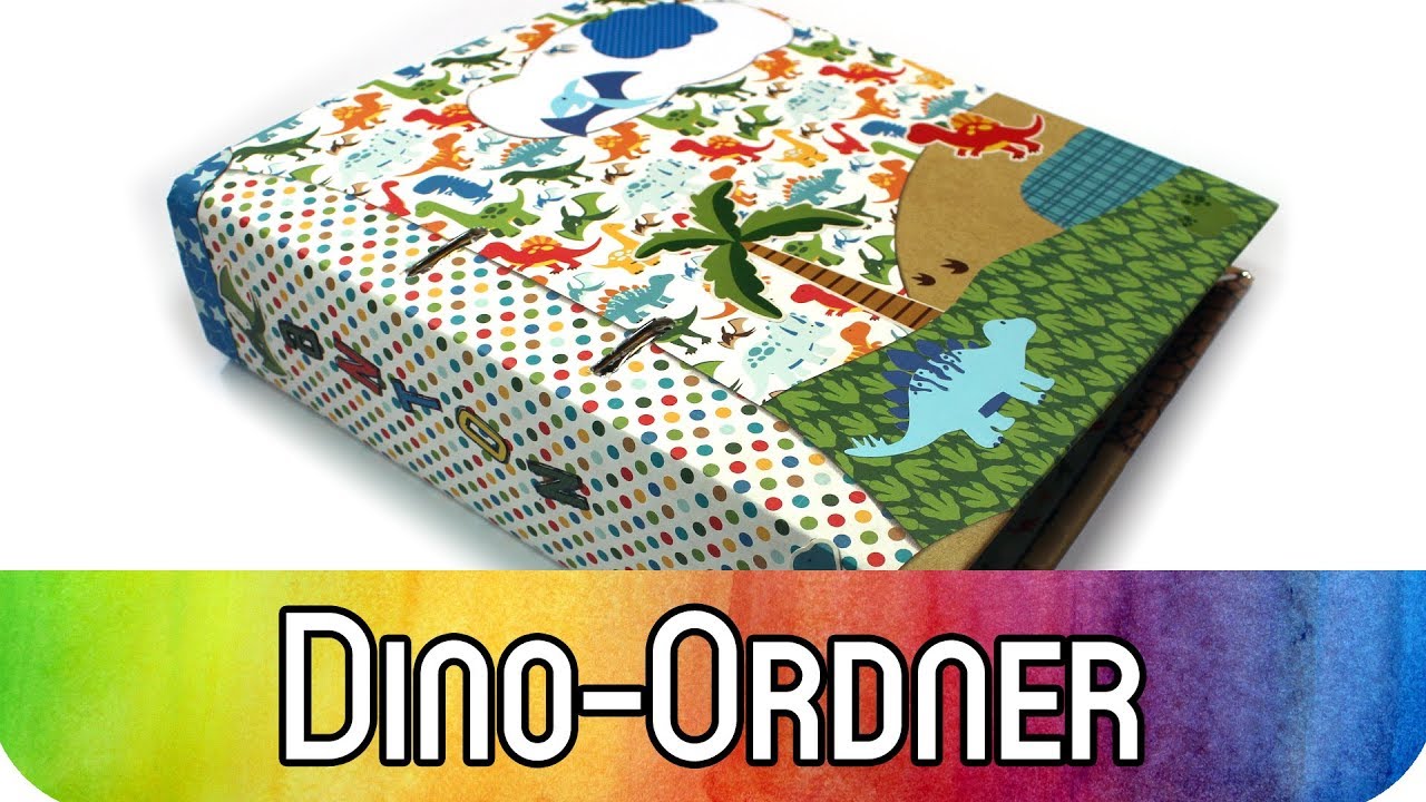 Dino-Ordner gestalten | Aufbewahrungsidee mit Dinosauriern für Kinder basteln