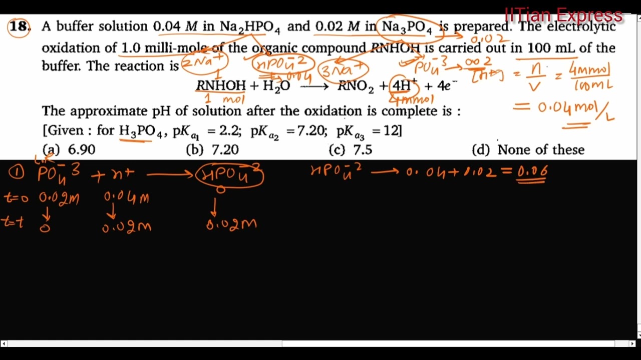 N.Avasthi|Ionic Equilibrium| Level-2 Q-18| A buffer solution 0.04M in Na2HPO4 and 0.02M in Na3PO4 is