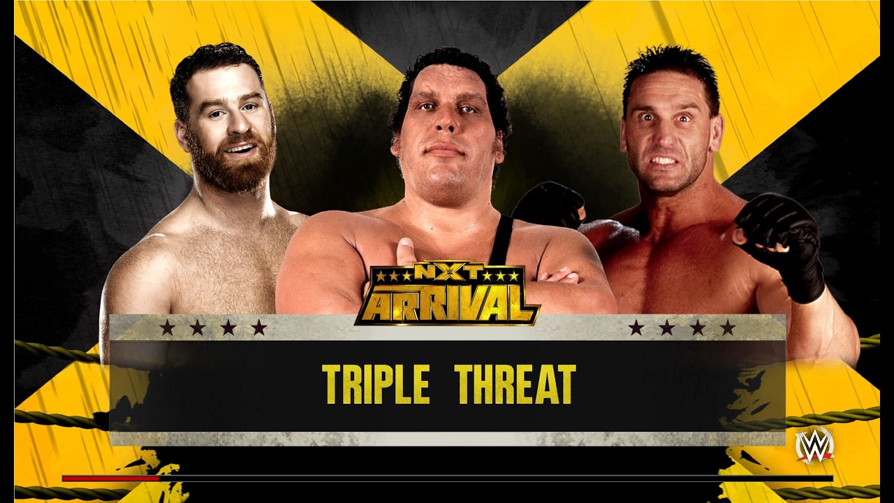 WWE 2k16 интерконтинентальный пояс 3 men Andre The Giant - Ken Shamrock - Sami Zayn бой четвертый