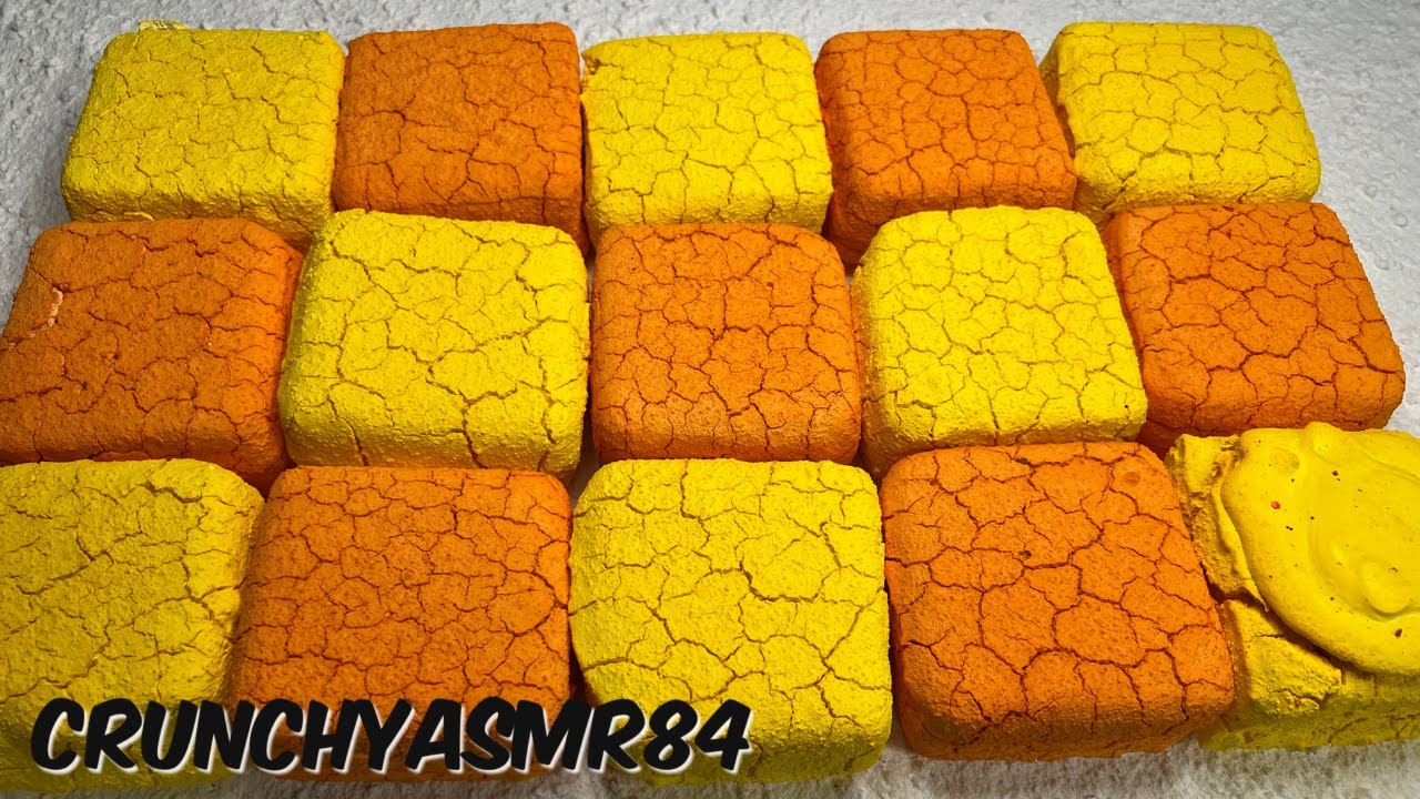 Orange & Yellow Pasted Blocks | Oddly Satisfying | ASMR | Sleep Aid