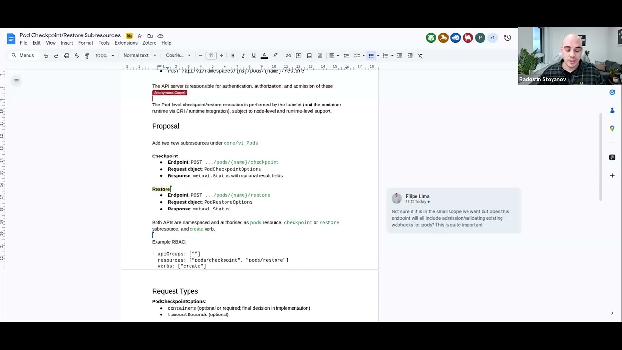 WG Checkpoint Restore Meeting for 2026-02-26