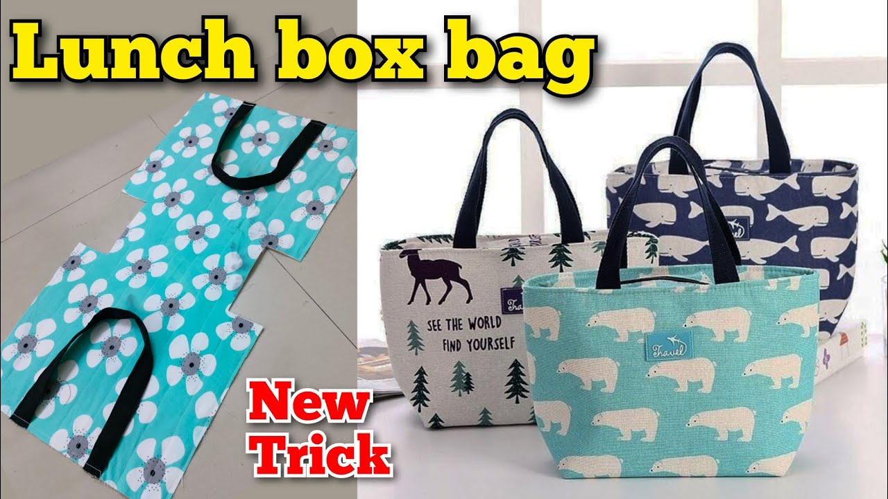 ⭐New Trick - Lunch box bag making at home/ handbag/ bag cutting and stitching/ Tote Bag | Picnic Bag