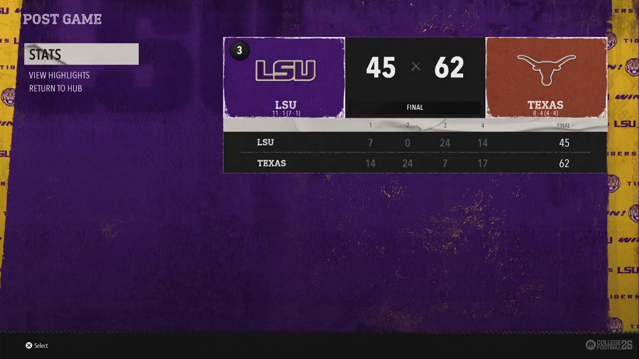 CFB26| LSU VS TEXAS |WK13 |NFCL COLLEGE SERIES #TAKEOFF