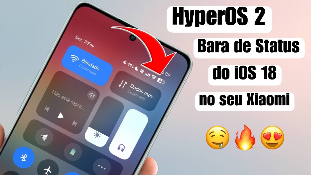 Boom 🤩 - HyperOS 2 - Ative Agora! Barra de Status do iOS 18 No seu Xiaomi - Modo Escuro e Claro