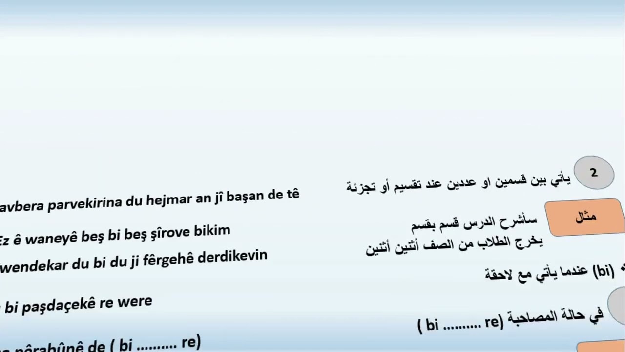 wane 20 Daçek di Zimanê Kurdî de الدرس ٢٠  احرف الجر في اللغة الكردية #hînbûna zimanê kurdî