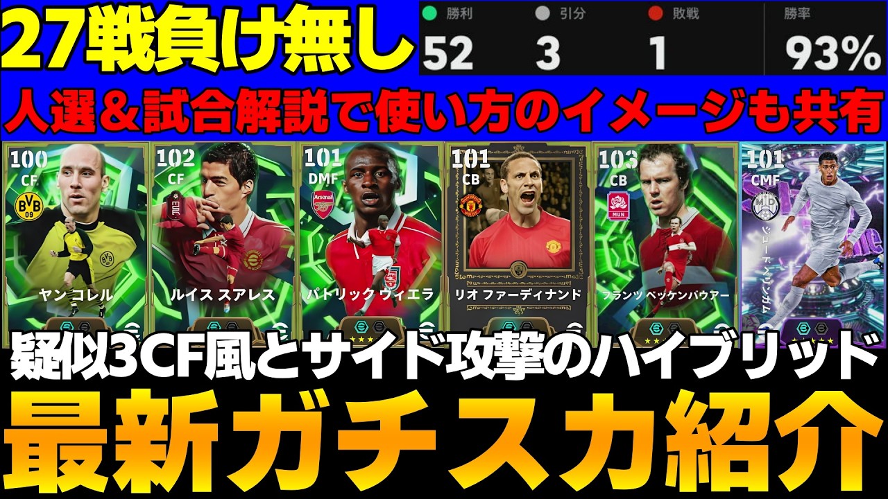【疑似3CF風＆サイド攻撃】勝率93％最新ガチスカ人選解説！2試合実戦解説で使うイメージも共有！強み弱みを理解して使いこなせ！【eFootball2026,イーフト】