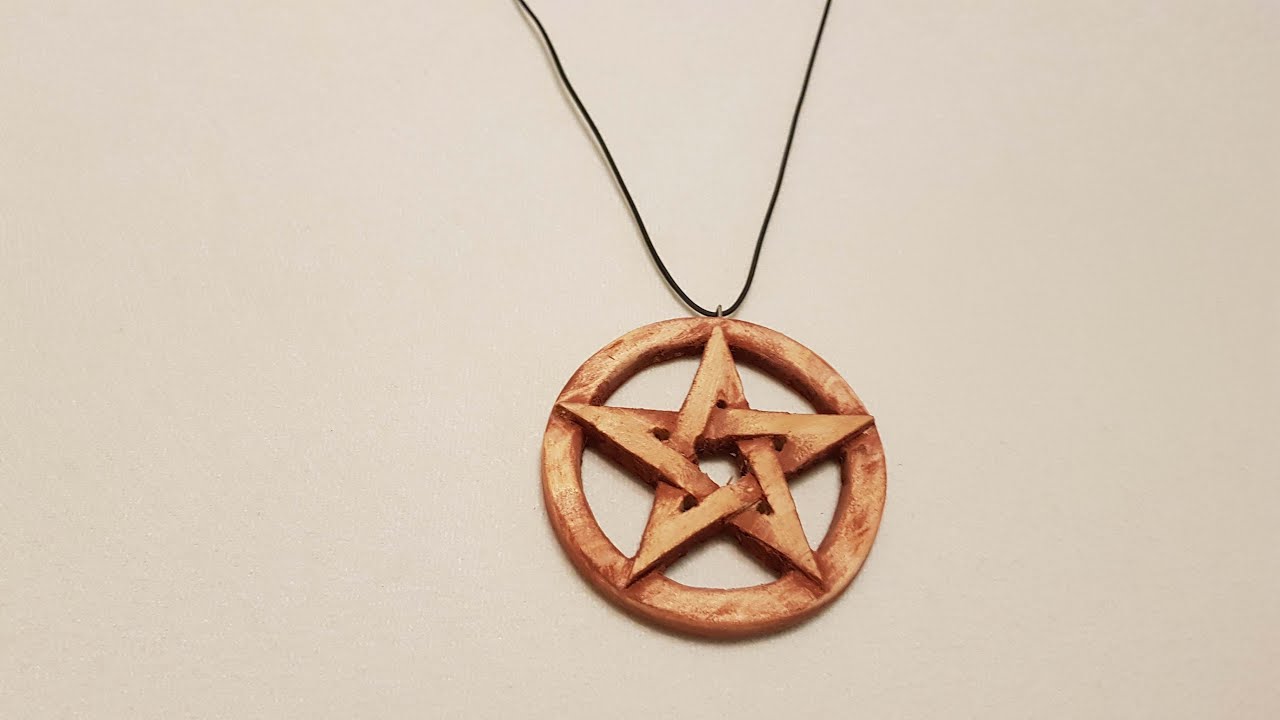 WOOD CARVING NECKLACE PENTAGRAM / AHŞAP OYMA PENTAGRAM KOLYE