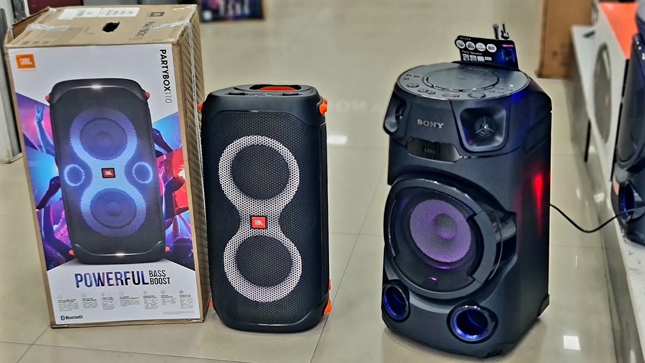 JBL PARTYBOX 110 | UNBOXING REVIEW SOUND TEST | Comparison With Sony MHC-V13⚡️BEST PARTY SPEAKER