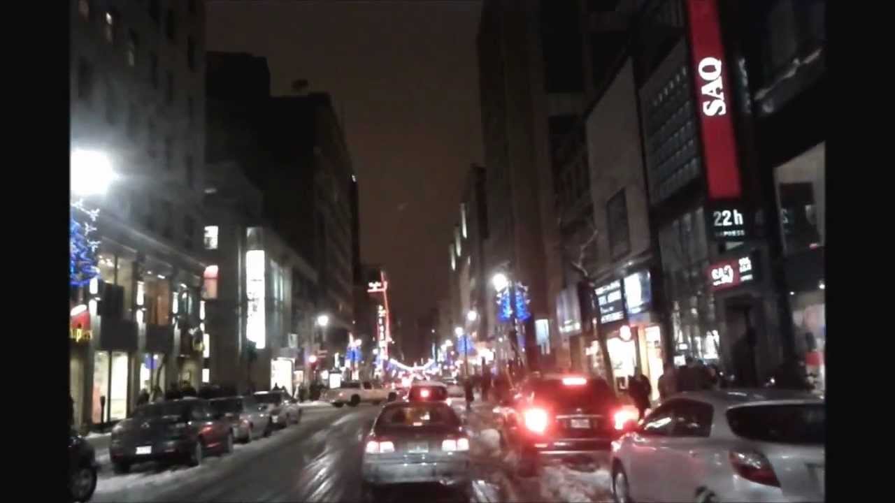 Montreal Winter Night Drive