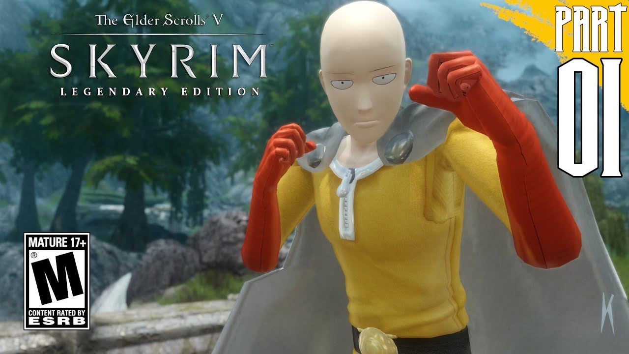 【SKYRIM 200+ MODS】 Saitama from One-Punch Man Gameplay Walkthrough Part 1 [PC - HD]