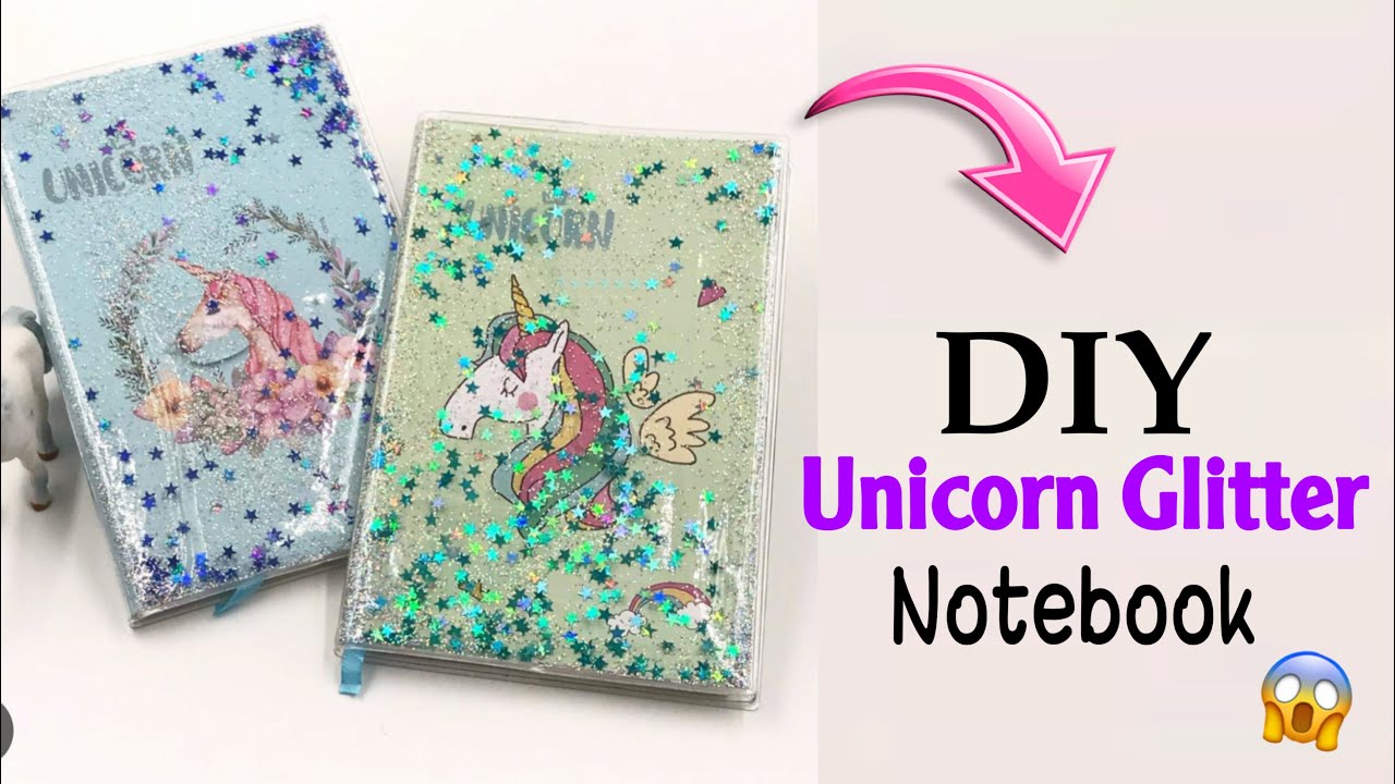 diy unicorn notebook | how to make unicorn notebook | diy notebook | diy glitter notebook