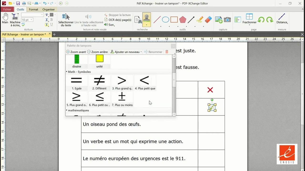 PDF XChange Editor - Outils - Tampon