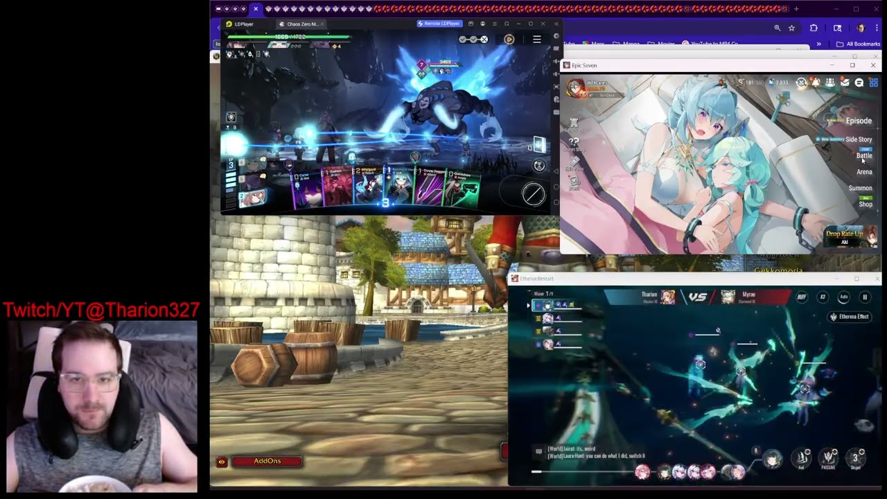 Variety Stream E7 Etheria Mobile dailies with Yugioh Master Duel into WoW Warrior Loch Modan Levelin