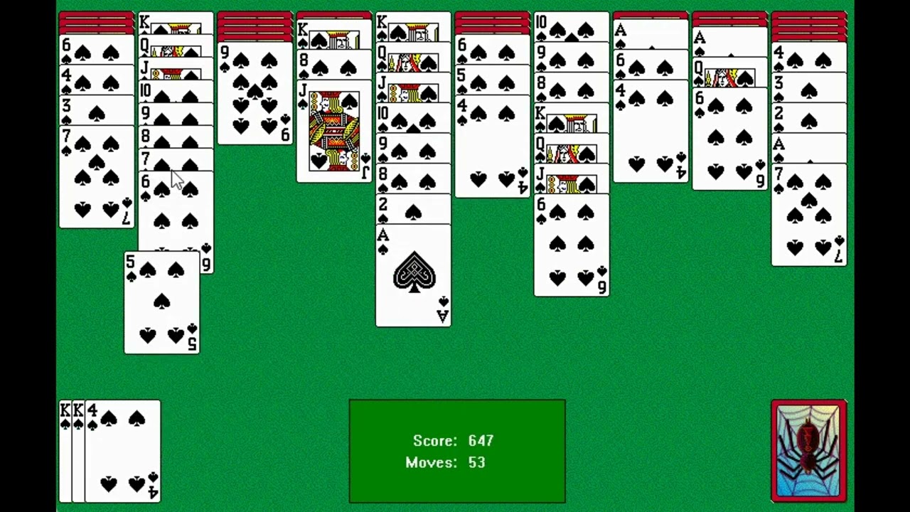 Spider Solitaire (2001) Offline for Windows XP (played on Windows 11)