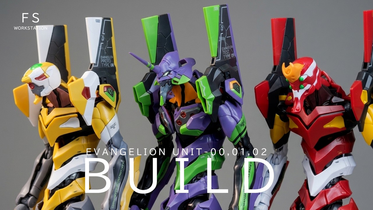 EVANGELION UNIT-00 UNIT-01 UNIT-02 Build | Real Grade Bandai Model Kit