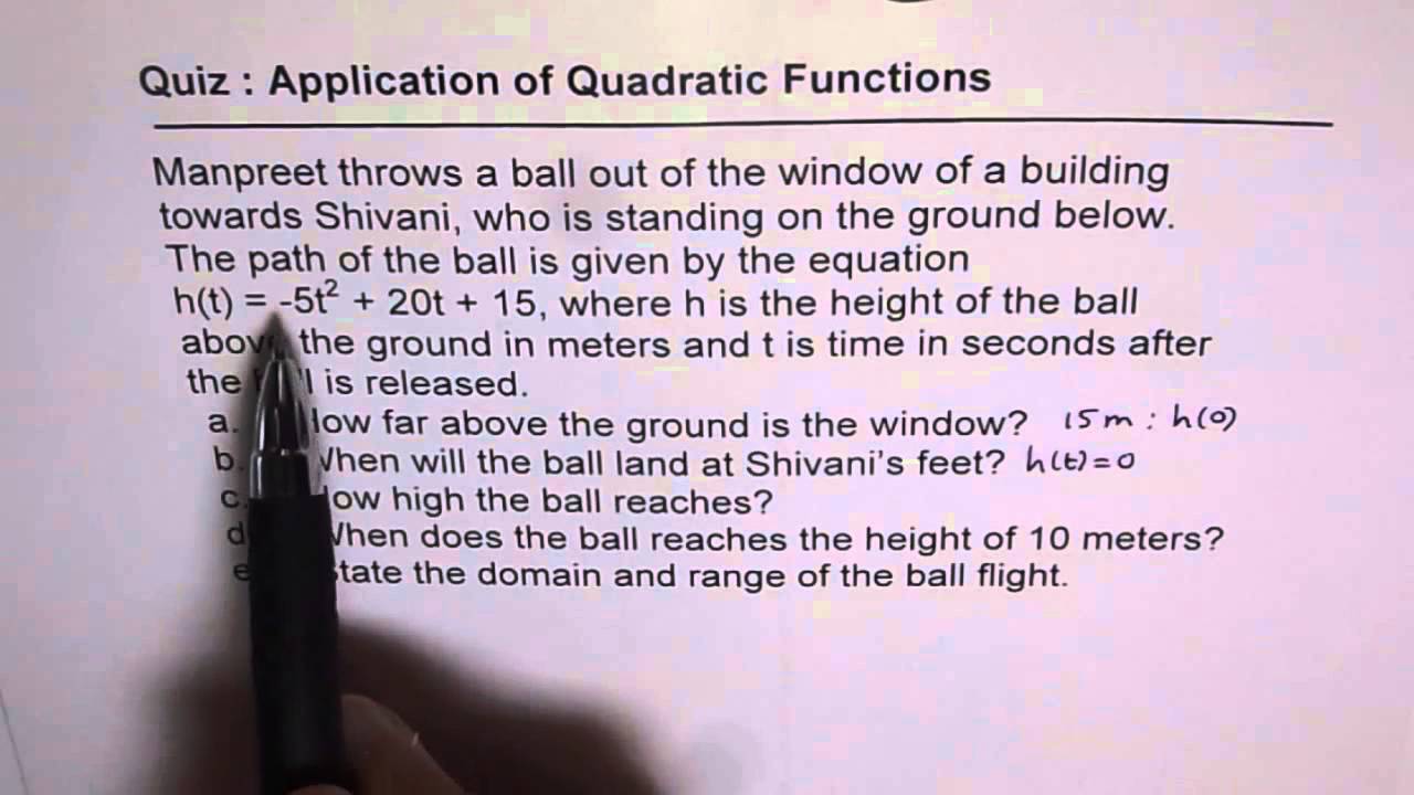 Q5 Understand Projectile Motion Domain Range