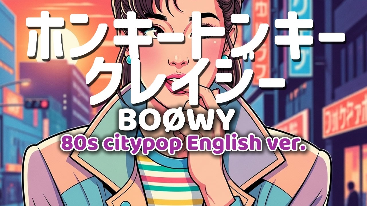 ホンキートンキークレイジー ｰBOØWYｰ 英語歌詞80s City Pop Ver English Lyrics Remix