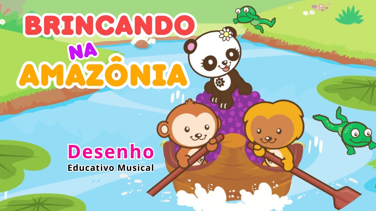 Brincando na Amazônia 🐊💜🐍| Desenho Educativo Musical ♫ Animazoo